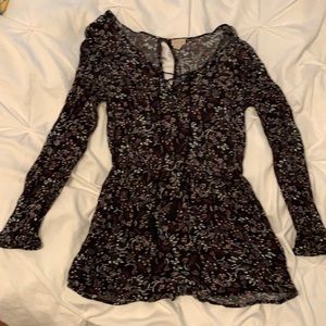 Black floral romper
